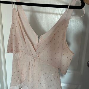 Express Light Pink Blouse with Gold Accents